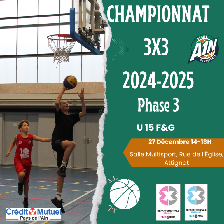 Phase 3 du 3X3 pour les U15